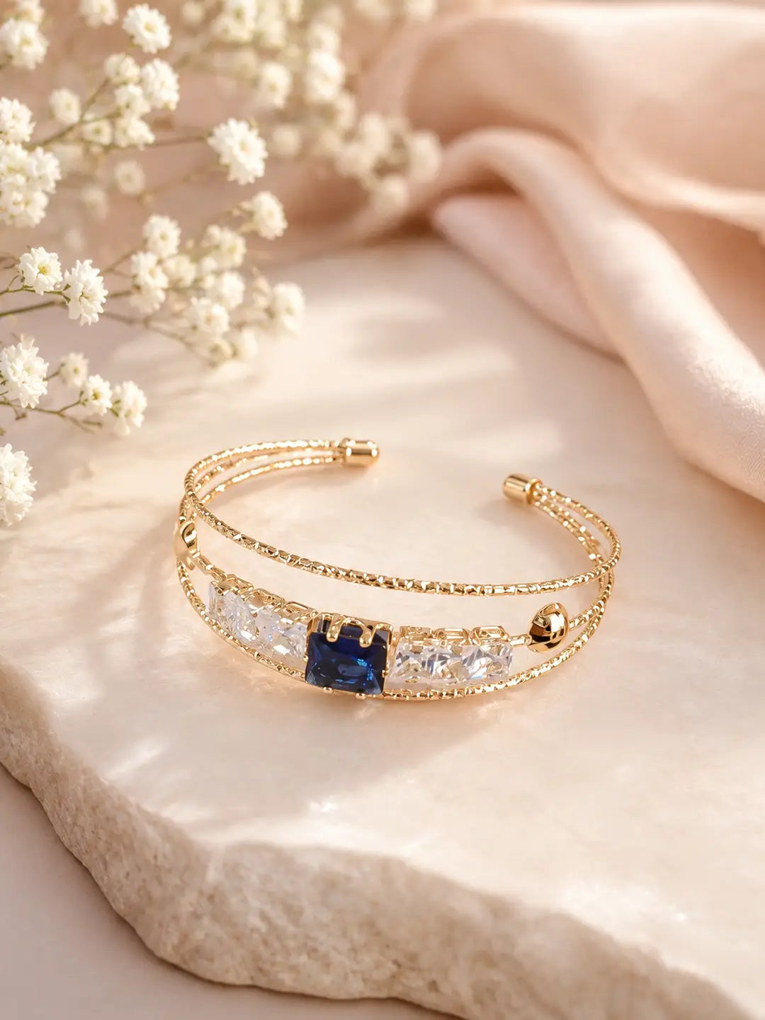 1 Pc Modern Design Gold Plated Crystal Kara Bracelet 3 to 10 year girls