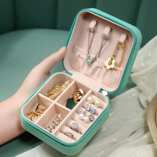 Mini Jewelry Box Mint Green Velvet Lining