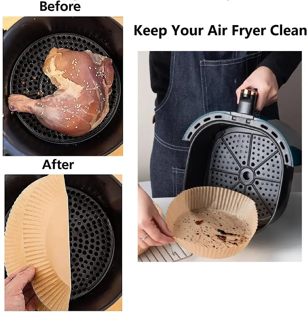 Air Fryer Disposable Paper Liner Plates- 50 Pieces