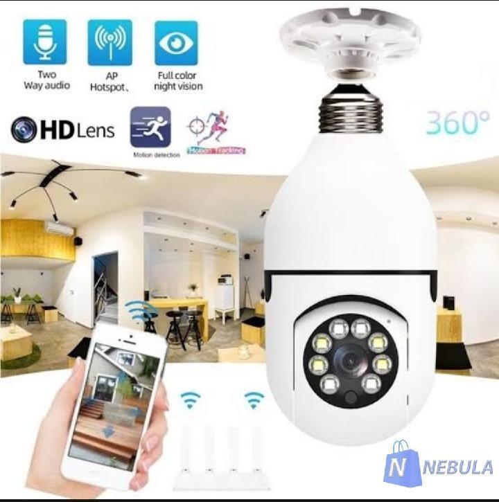 White 360-View Security Camera for Home Office