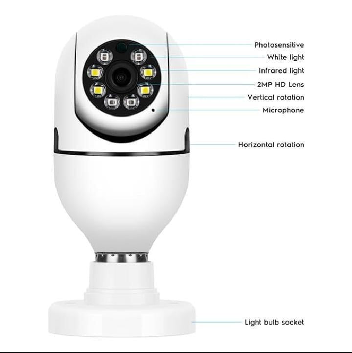 White 360-View Security Camera for Home Office