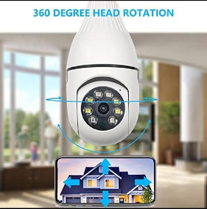 White 360-View Security Camera for Home Office