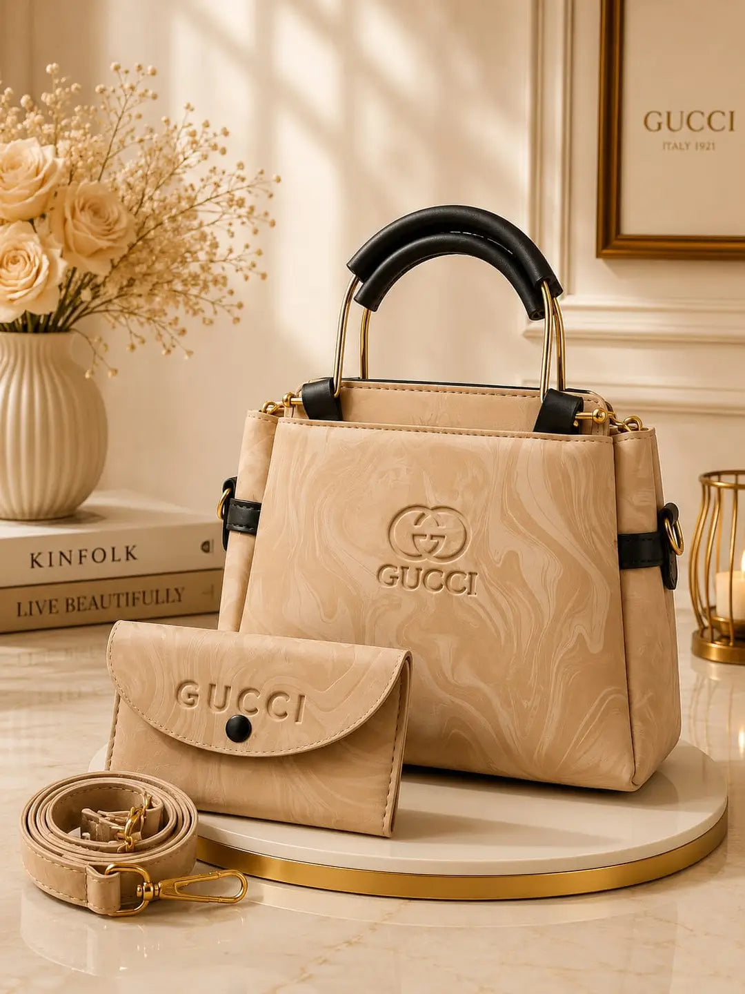 Women's Leather Printed Shoulder Bag