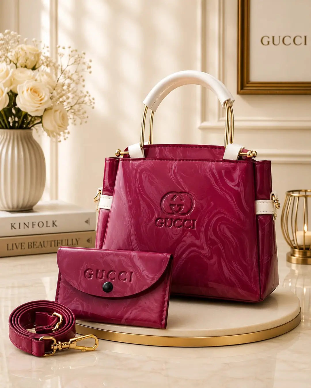Women's Leather Printed Shoulder Bag