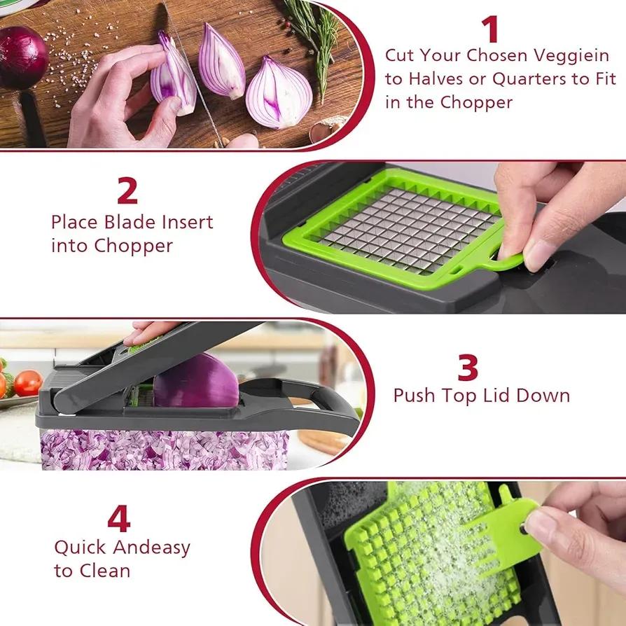 Multi-Function Vegetable Slicer with 7 Blades Set