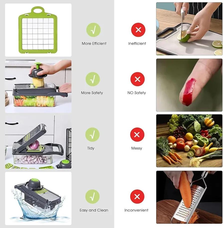 Multi-Function Vegetable Slicer with 7 Blades Set